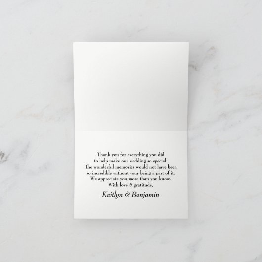 Rustieke lichtbruine houten en witte lichten dank  bedankkaart (Binnen)