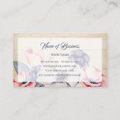 Rustieke Lichte Houten Zomerbloesem en Blauwe bess Visitekaartje (Achterkant)