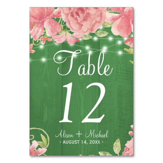 Rustieke lichten blush roze pioenen groen bruiloft kaart (Voorkant)