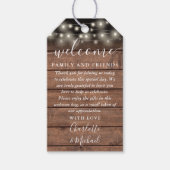 Rustieke Lichten Bruiloft Favor Welkomstmand Tas Cadeaulabel (Voorkant)