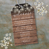 Rustieke Lichten Bruiloft Favor Welkomstmand Tas Cadeaulabel