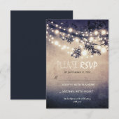 Rustieke lichten bruiloft RSVP kaarten (Voorkant / Achterkant)