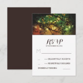 Rustieke lichten bruiloft RSVP kaarten Kaartje (Voorkant / Achterkant)