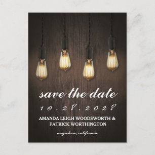 rustieke lichten chic opslaan van de datum kaarte aankondigingskaart