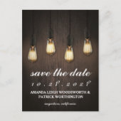 rustieke lichten chic opslaan van de datum kaarte aankondigingskaart (Voorkant)