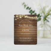 Rustieke lichten en details van schuurhout bruilof kaart (Staand voorkant)