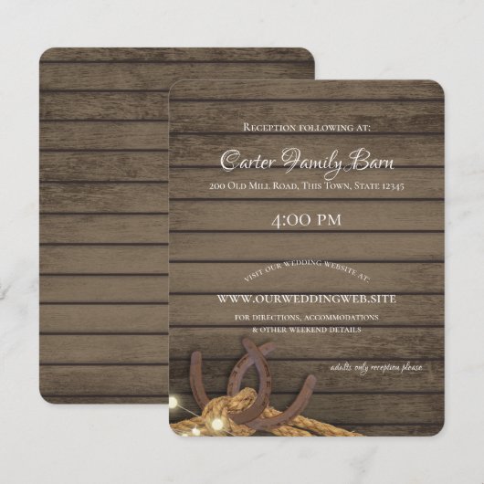 Rustieke lichten en hoefijzers details kaart (Voorkant / Achterkant)