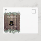 Rustieke lichten en hout nieuwjaarsfeest uitnodiging briefkaart (Achterkant)