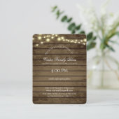 Rustieke lichten en schuur houten details bruiloft kaart (Staand voorkant)
