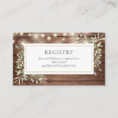 Rustieke Lichten Foliage Wedding Shower Gift Regis Informatiekaartje (Voorkant)