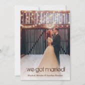 Rustieke Lichten Foto Huwelijksaankondiging Ontvan Kaart (Voorkant)