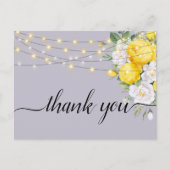 Rustieke lichten Geel Bloem Dank je Briefkaart (Voorkant)