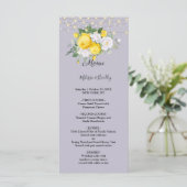 Rustieke lichten Geel Bloemenen Bruiloftsmenu Programmakaart (Staand voorkant)