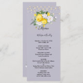 Rustieke lichten Geel Bloemig Trouwmenu Programmakaart (Voorkant / Achterkant)