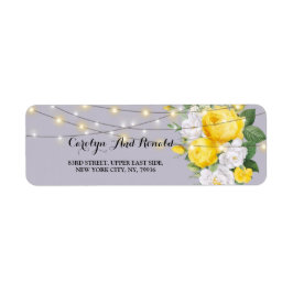 Rustieke lichten Gele Bloemen Label