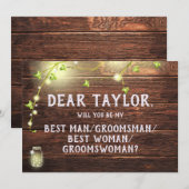 Rustieke lichten Getuige Vrouw Bruidsjonker Voorst Kaart (Voorkant / Achterkant)