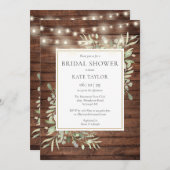 Rustieke lichten groen QR-code foto bruidsmeisjesf Kaart (Voorkant / Achterkant)