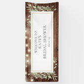 Rustieke Lichten Groene Bruidsontvangst Spandoek (Verticaal)