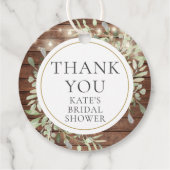 Rustieke Lichten Groene Bruiloft Dank Je Bedankjes Labels (Achterkant)