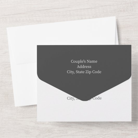 Rustieke Lichten Hout Alles In Een Bruiloft Uitnod All In One Uitnodiging (Achterkant)