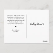 Rustieke Lichten Hout Bedankt Bruidsfeest Briefkaart (Achterkant)