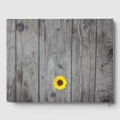 Rustieke Lichten Hout Zonnebloem Bruiloft Gastenboek (Achterkant)