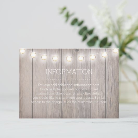 Rustieke Lichten Informatie Kaart (Staand voorkant)