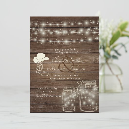 Rustieke lichten Metselwerkpotten Houten Cowboylaa Kaart (Staand voorkant)