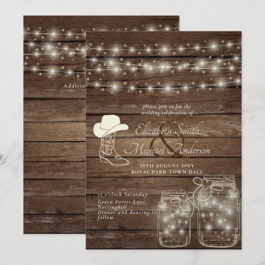 Rustieke lichten Metselwerkpotten Houten Cowboylaa Kaart (Voorkant / Achterkant)