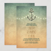 Rustieke lichten nautische bruids douche uitnodigi kaart (Voorkant / Achterkant)
