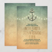 Rustieke lichten nautische repetitie diner uitnodi kaart (Voorkant / Achterkant)