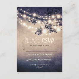 Rustieke lichten trouw RSVP-kaarten RSVP Kaartje
