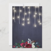 Rustieke Lichten Winter Bloemen Kerstmis Diner Par Kaart (Achterkant)