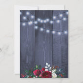Rustieke lichten winter bloemenkerstdiner kaart (Achterkant)
