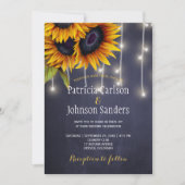 Rustieke lichten zonnebloem marine krijtbord bruil kaart (Voorkant)
