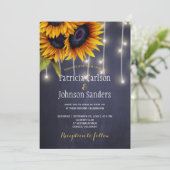 Rustieke lichten zonnebloem marine krijtbord bruil kaart (Staand voorkant)