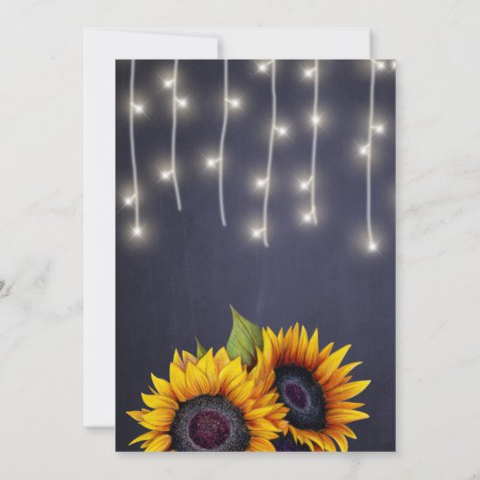 Rustieke lichten zonnebloem marine krijtbord bruil kaart (Achterkant)
