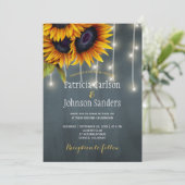 Rustieke lichten zonnebloem marine krijtbord bruil kaart (Staand voorkant)