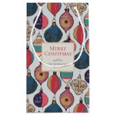 Rustieke lichtgrijze Xmas Ornamenten Klein Cadeauzakje (Achterkant)