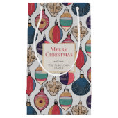 Rustieke lichtgrijze Xmas Ornamenten Klein Cadeauzakje (Voorkant)