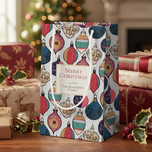 Rustieke lichtgrijze Xmas Ornamenten Klein Cadeauzakje