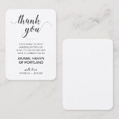 Rustieke liefdadigheid donatie dank u bruiloft plaatskaartje (Voorkant / Achterkant)