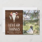 Rustieke Liefde Bedankt Antler Donker Hout Dank u  (Voorkant)