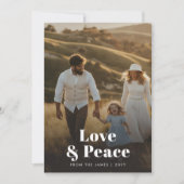 Rustieke Liefde En Vrede Familie Foto Kerstmis Feestdagenkaart (Voorkant)
