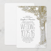 Rustieke liefde hart boom bruiloft uitnodigingen (Voorkant / Achterkant)