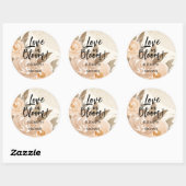 Rustieke liefde in Bloom Peach Floral Ronde Sticker (Vel)