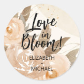 Rustieke liefde in Bloom Peach Floral Ronde Sticker (Voorkant)
