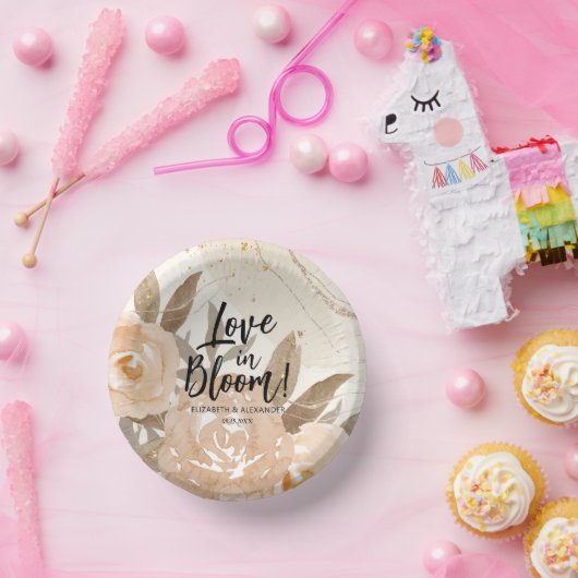 Rustieke liefde in Bloom Perzik Bloemen Papieren Kommen (Feest)