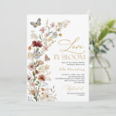 Rustieke Liefde in Bloom Wildflower Vrijgezellenfe Kaart (Staand voorkant)