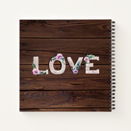 Rustieke Liefde Sering Bruiloft Bruidsfeest Foto's Notitieboek (Achterkant)